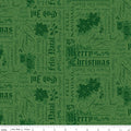 Poinsettias at Christmas Text Green by Jennifer Bosworth for Riley Blake Designs