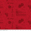 Poinsettias at Christmas Text Red by Jennifer Bosworth for Riley Blake Designs
