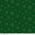 Poinsettias at Christmas Snowflakes Green by Jennifer Bosworth for Riley Blake Designs