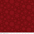 Poinsettias at Christmas Snowflakes Red by Jennifer Bosworth for Riley Blake Designs