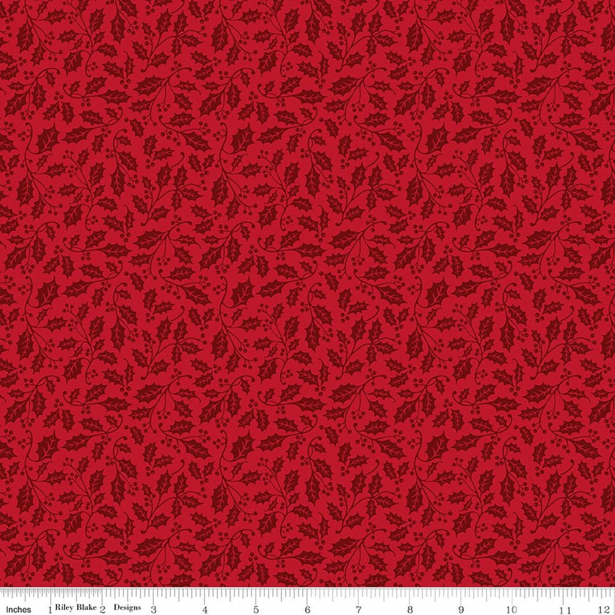 Poinsettias at Christmas Holly Red by Jennifer Bosworth for Riley Blake Designs