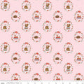 Whimsical Woodland Animals Pink Fabric