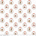 Whimsical Woodland Animals White Fabric