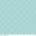 Whimsical Woodland Lattice Aqua Fabric
