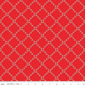 Whimsical Woodland Lattice Red Fabric
