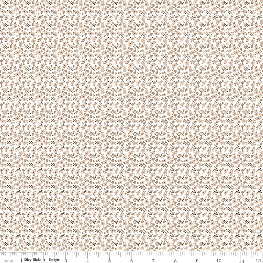 Whimsical Woodland Mini Florals Natural Fabric by Riley Blake Designs