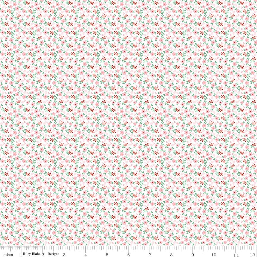 Whimsical Woodland Mini Florals Pink Fabric