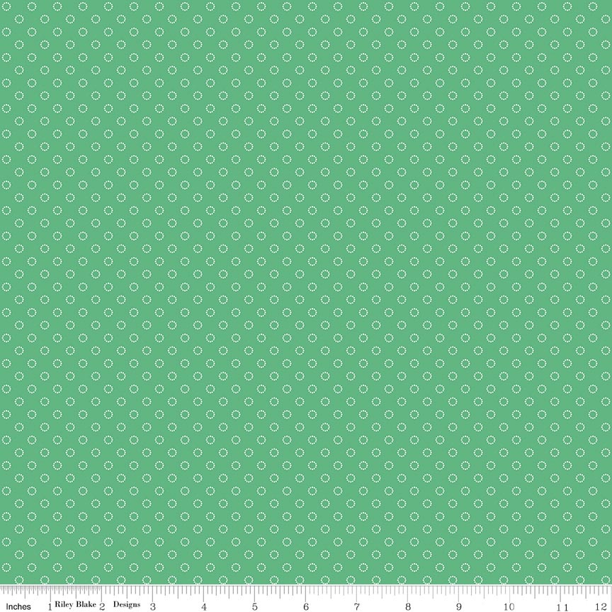 Whimsical Woodland Circle Dots Green Fabric by Riley Blake Designs