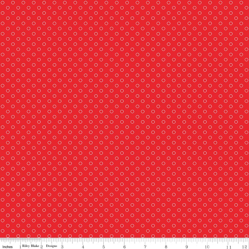 Whimsical Woodland Circle Dots Red Fabric by Riley Blake Designs