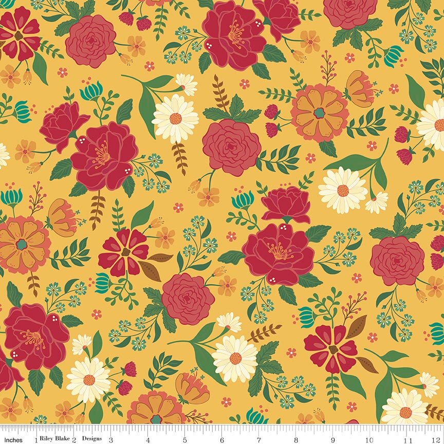 Orchard House Main Yellow Fabric