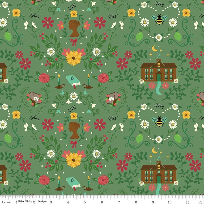 Orchard House Homestead Green Fabric