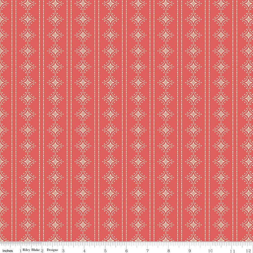 Orchard House Stripes Coral Fabric