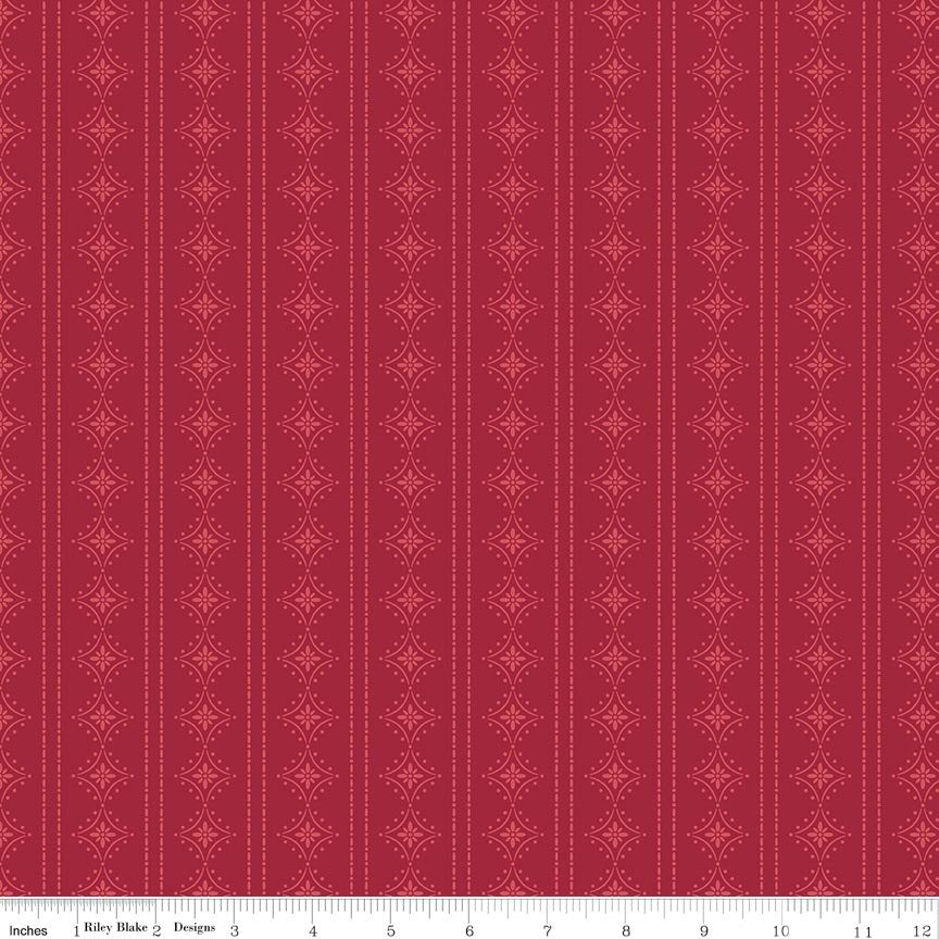 Orchard House Stripes Red Fabric