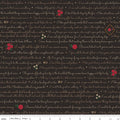 Orchard House Text Black Fabric