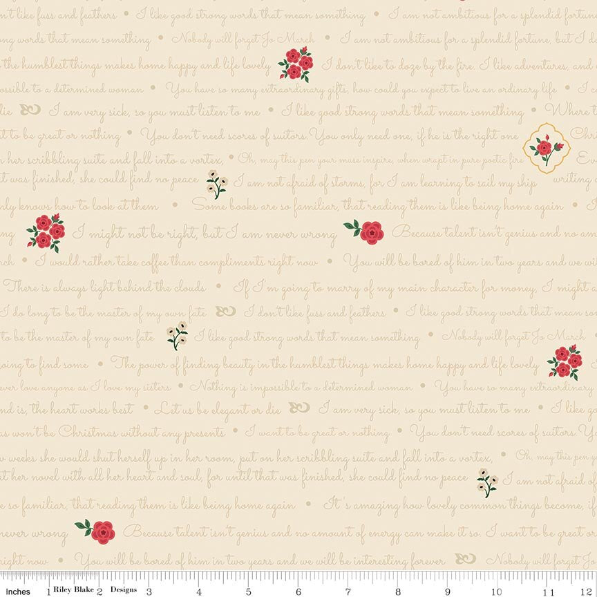 Orchard House Text Cream Fabric