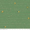 Orchard House Text Green Fabric