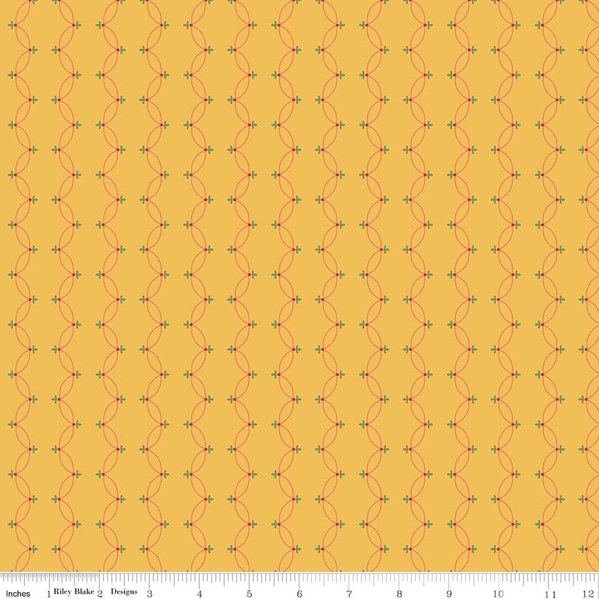 Orchard House Scallops Yellow Fabric