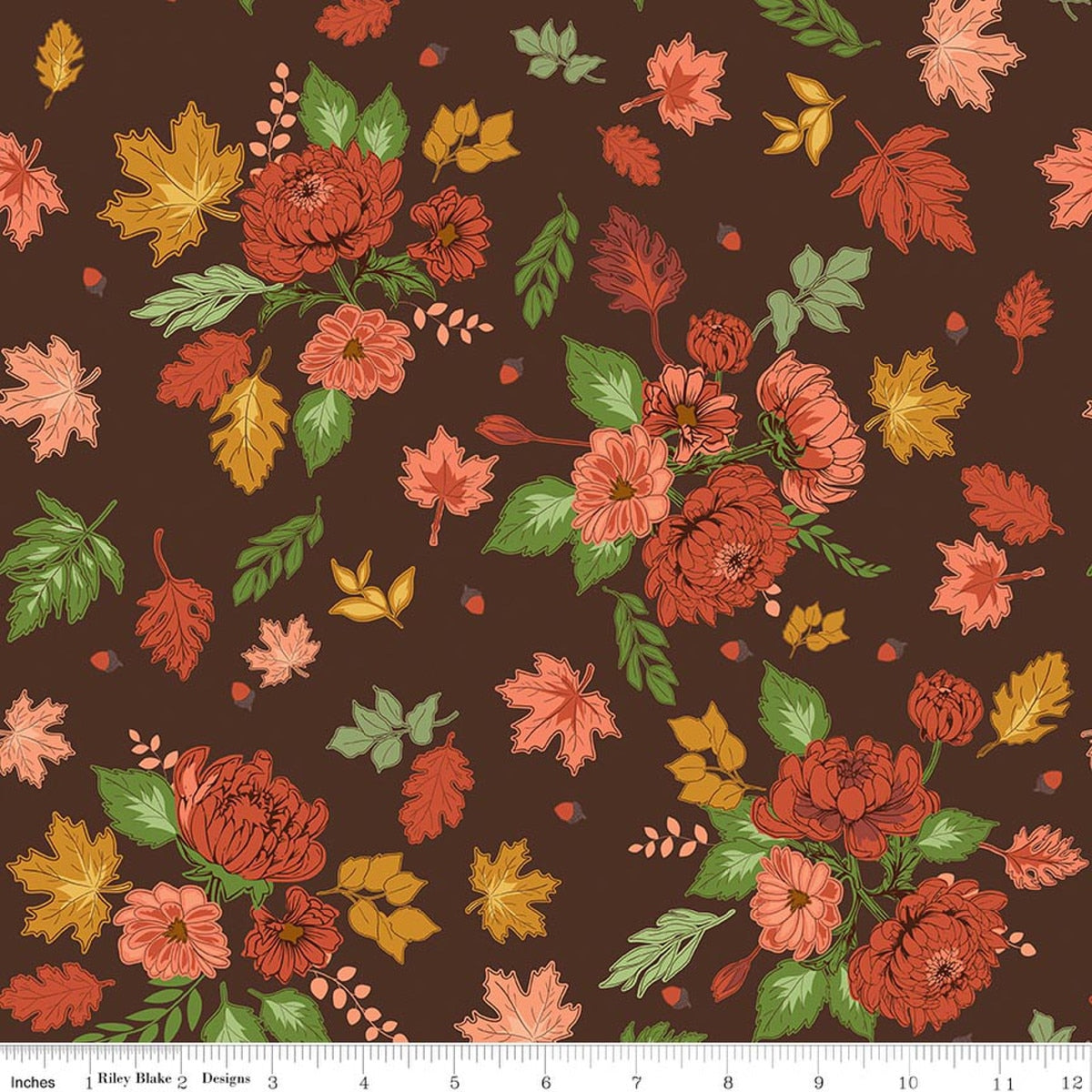 Cozy Autumn Main Brown by Beverly McCullough for Riley Blake Designs