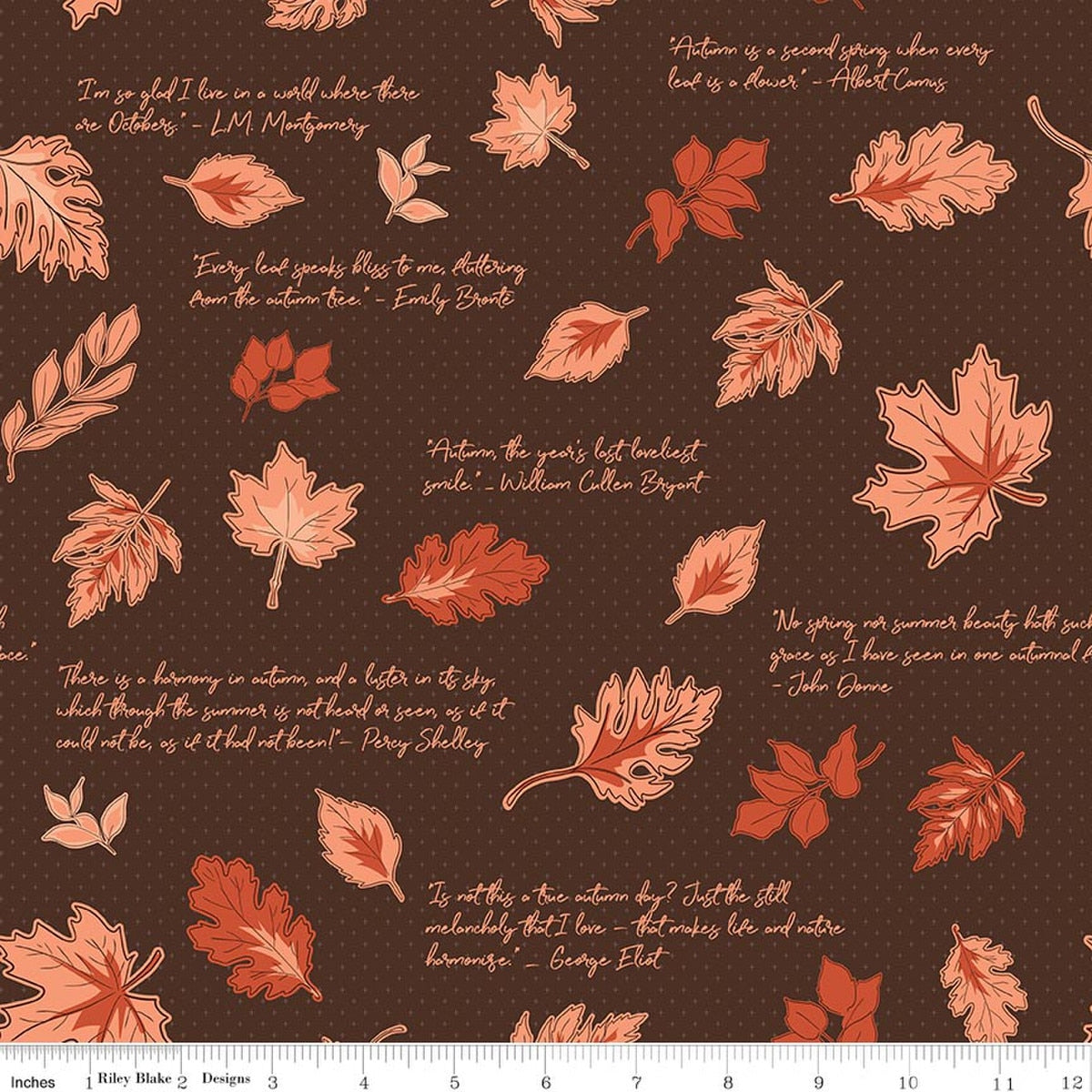 Cozy Autumn Quotes Brown by Beverly McCullough for Riley Blake Designs