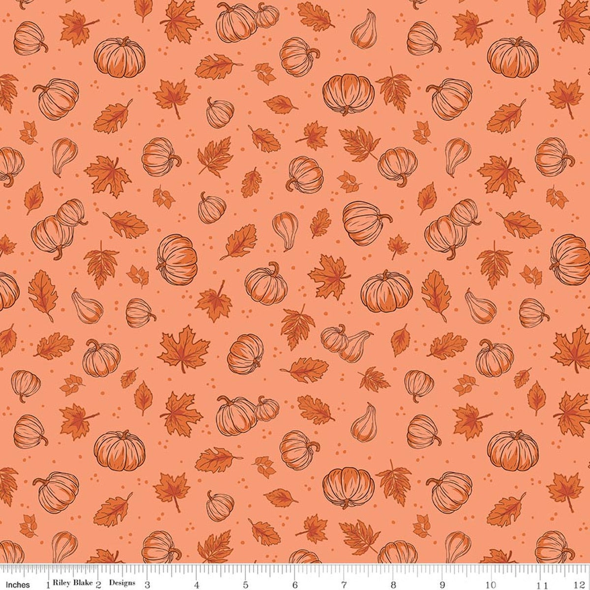 Cozy Autumn Pumpkins Melon by Beverly McCullough for Riley Blake Designs