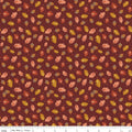 Cozy Autumn Acorns & Oak Leaves Dark Rust by Beverly McCullough for Riley Blake Designs
