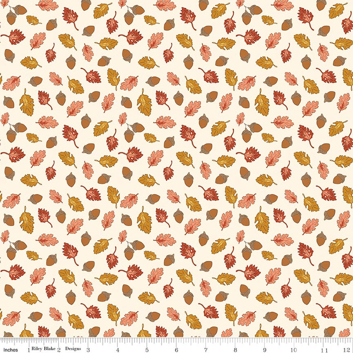 Cozy Autumn Acorns & Oak Leaves Putty by Beverly McCullough for Riley Blake Designs