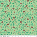 Colorful Critters Botanical Green Fabric