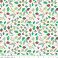 Colorful Critters Botanical White Fabric