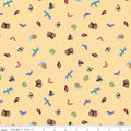 Colorful Critters Bug Toss Yellow Fabric