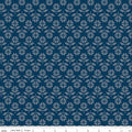 Denim & Daisy Flowers Oxford Blue Fabric by Lori Holt for Riley Blake Designs