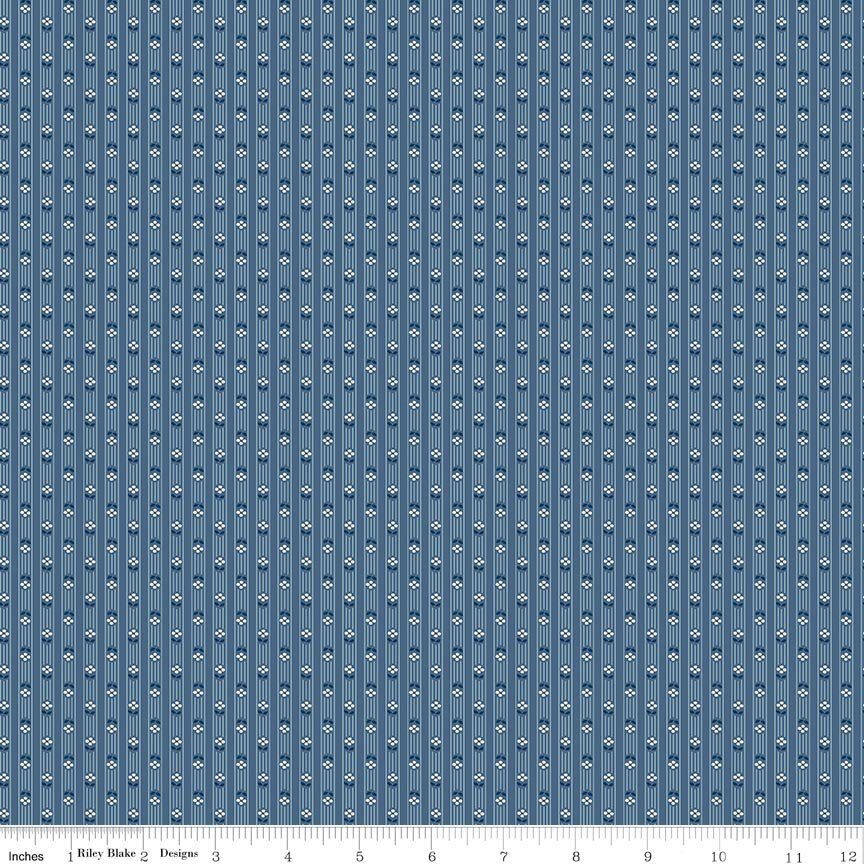 Denim & Daisy Stripes Denim Fabric by Lori Holt for Riley Blake Designs