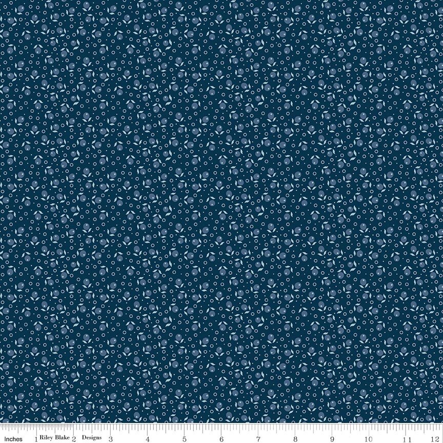 Denim & Daisy Suzanne Oxford Blue Fabric by Lori Holt for Riley Blake Designs