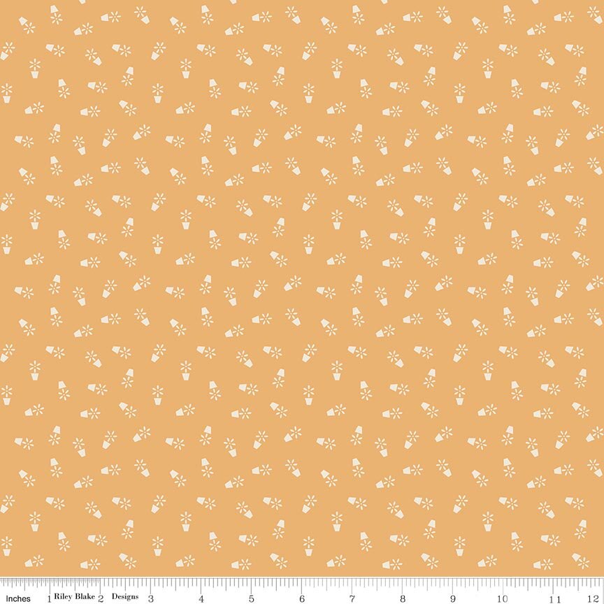 Denim & Daisy Flower Pots Daisy Fabric by Lori Holt for Riley Blake Designs