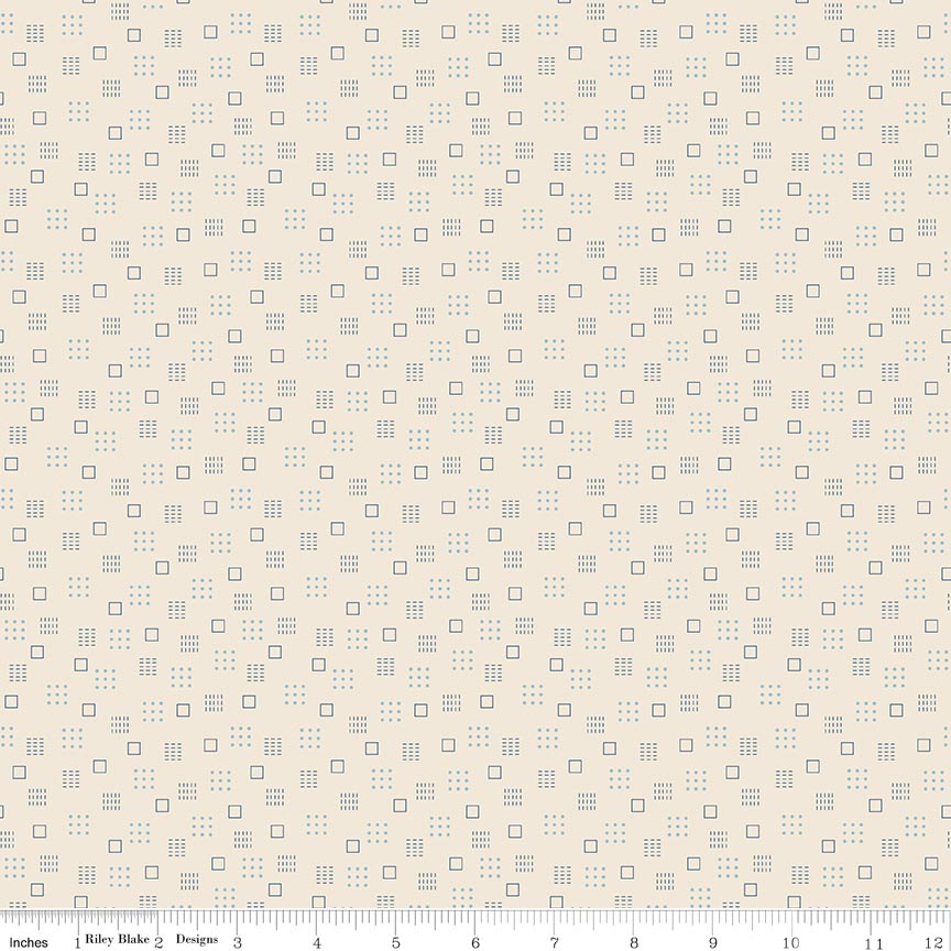 Denim & Daisy Squares Denim Fabric by Lori Holt for Riley Blake Designs