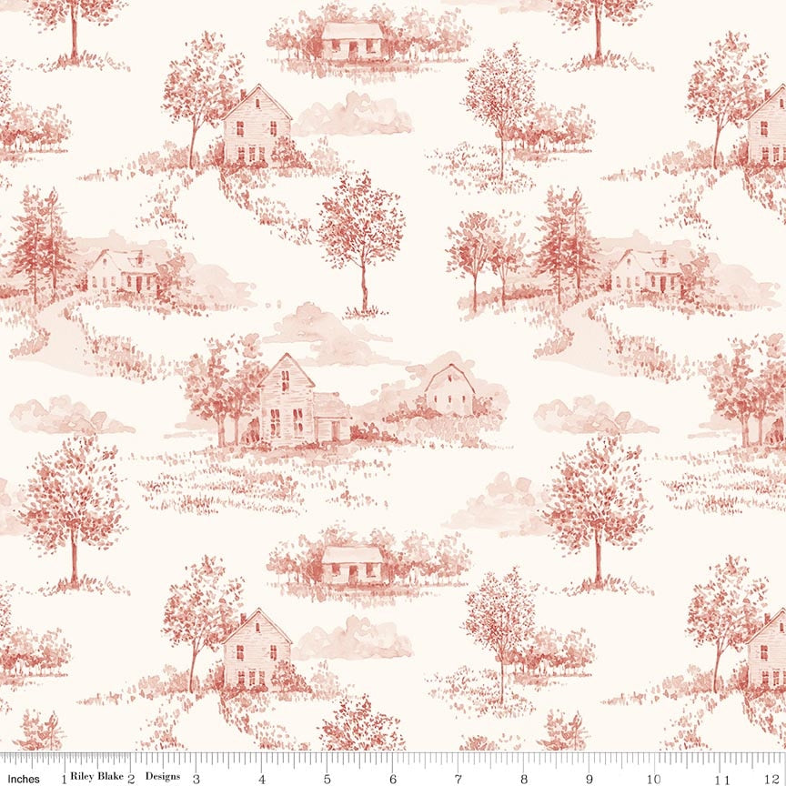 Blissful Moments Toile Rouge Fabric by Lisa Audit for Riley Blake Designs