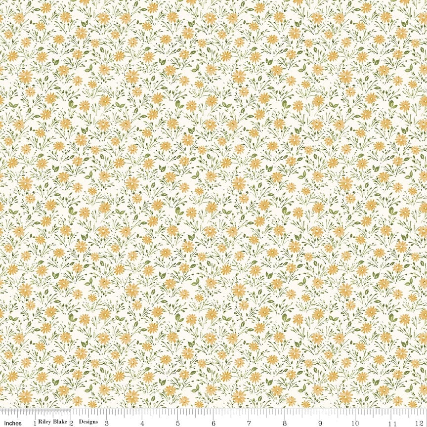 Blissful Moments Daisies Honey Fabric by Lisa Audit for Riley Blake Designs