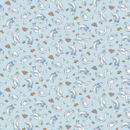 Traditional 30's Geese Blue Fabric - By the yard