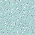 Traditional 30's Kittens Blue Fabric