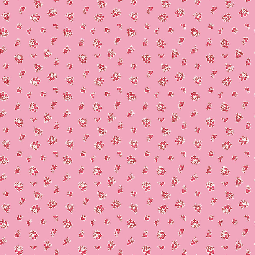 Traditional 30's Berries Pink Fabric