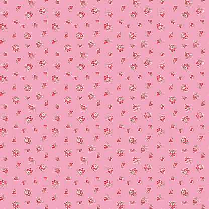 Traditional 30's Berries Pink Fabric - By the yard
