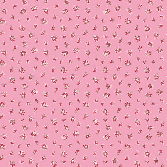 Traditional 30's Berries Pink Fabric - By the yard