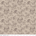 Horseshoe Creek Horses Light Beach Fabric