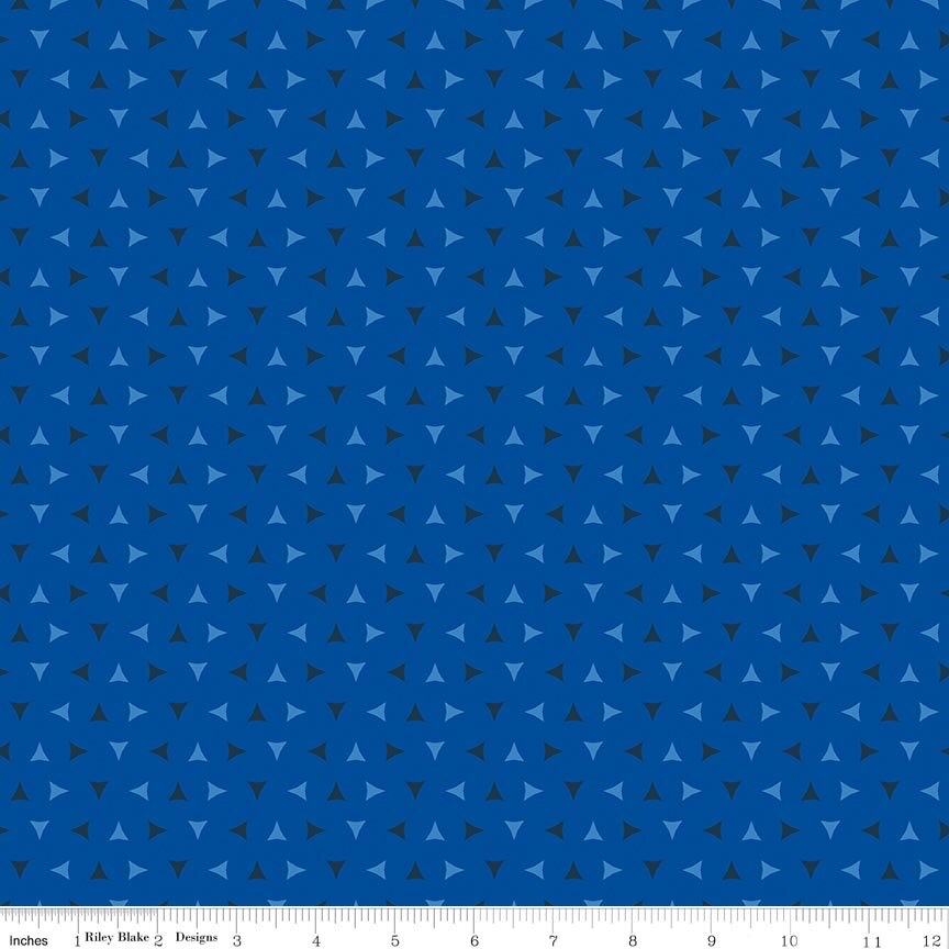 Quilt in Color Tiny Triangles Blue Fabric