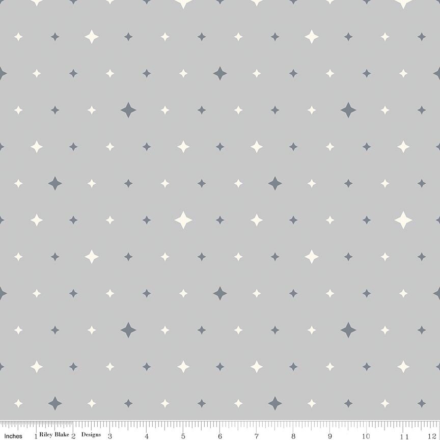 Quilt in Color Twinkle Stars Gray Fabric
