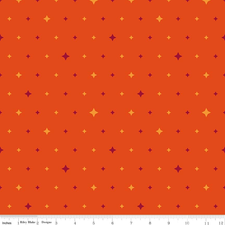 Quilt in Color Twinkle Stars Orange Fabric