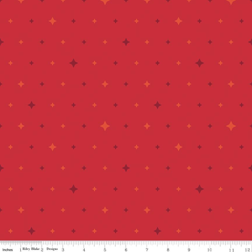 Quilt in Color Twinkle Stars Red Fabric