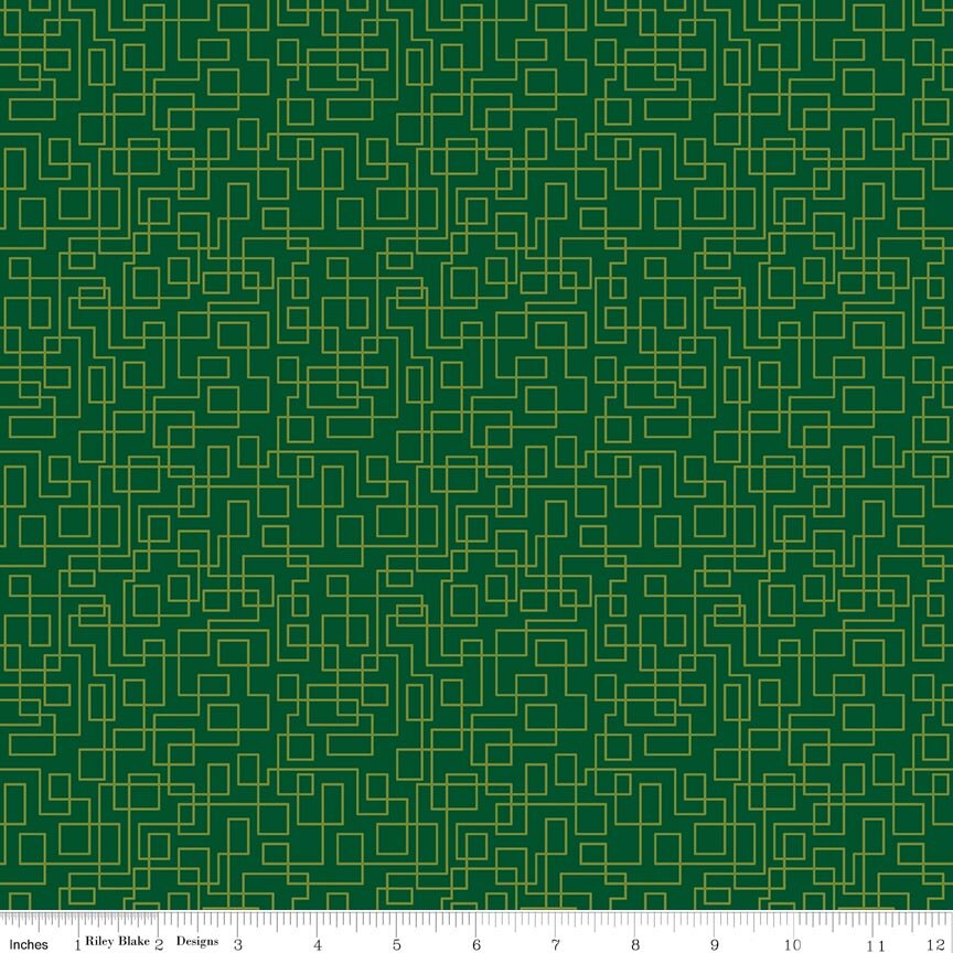 Quilt in Color Boxes Green Fabric