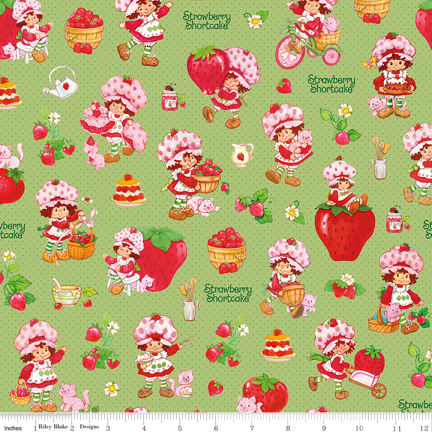 The World of Strawberry Shortcake™ Main Green Fabric
