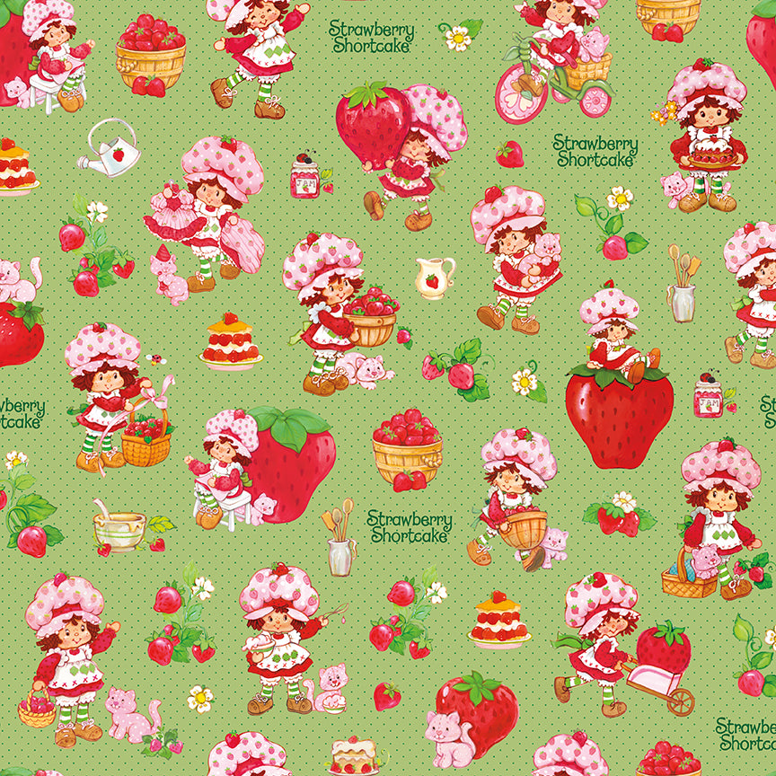 The World of Strawberry Shortcake™ Main Green Fabric