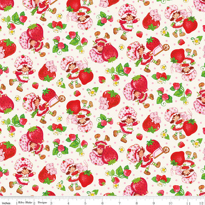 The World of Strawberry Shortcake™ Toss Cream Fabric - By the yard